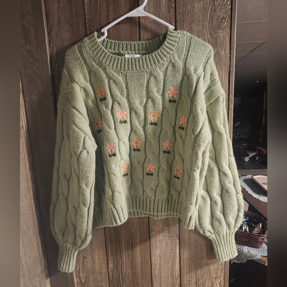 wild wind Sweaters - Cottage Core Sage Green Sweater